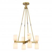 ALORA  CH338822VBAR - Lucian 22-in Vintage Brass/Alabaster 8 Lights Chandeliers