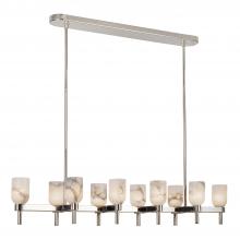 ALORA  LP338052PNAR - Lucian 52-in Polished Nickel/Alabaster 10 Lights Linear Pendant