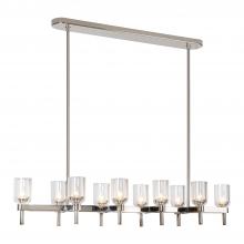 ALORA  LP338052PNCC - Lucian 52-in Clear Crystal/Polished Nickel 10 Lights Linear Pendant