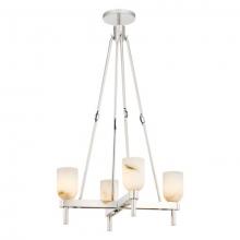 ALORA  PD338422PNAR - Lucian 22-in Polished Nickel/Alabaster 4 Lights Pendant