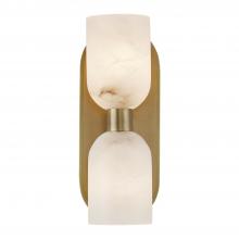 ALORA  WV338902VBAR - Lucian 11-in Vintage Brass/Alabaster 2 Lights Wall/Vanity