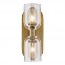 ALORA  WV338902VBCC - Lucian 11-in Clear Crystal/Vintage Brass 2 Lights Wall/Vanity