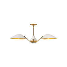 ALORA  PD550336WHAG - Oscar 36-in Aged Gold/White 3 Lights Pendant