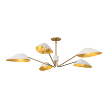 ALORA  PD550545WHAG - Oscar 46-in Aged Gold/White 5 Lights Pendant