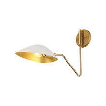 ALORA  WV550006WHAG - Oscar 6-in Aged Gold/White 1 Light Wall/Vanity