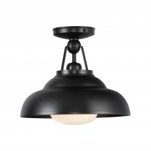 ALORA  SF344012UBGO - Palmetto 12-in Urban Bronze/Glossy Opal 1 Light Semi Flush Mount