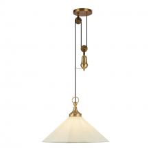 ALORA  PD447120BGWL - Ellen 20-in Brushed Gold/White Linen Socket Pendant