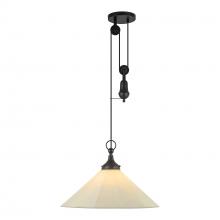 ALORA  PD447120MBWL - Ellen 20-in Matte Black/White Linen Socket Pendant