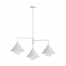 ALORA  CH485245WHOP - Remy 38-in White/Opal Glass 3 Lights Chandeliers