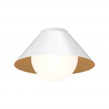 ALORA  FM485214WHOP - Remy 14-in White/Opal Glass 1 Light Flush Mount