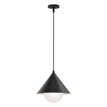 ALORA  PD485214MBOP - Remy 14-in Matte Black/Opal Glass 1 Light Pendant