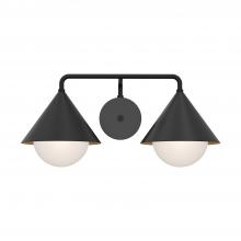 ALORA  VL485221MBOP - Remy 21-in Matte Black/Opal Glass 2 Lights Vanity