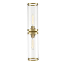 ALORA  WV311602NBCG - Revolve Ii Clear Glass/Natural Brass 2 Lights Wall/Vanity