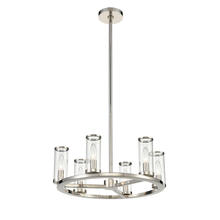 ALORA  CH309006PNCG - Revolve Clear Glass/Polished Nickel 6 Lights Chandeliers