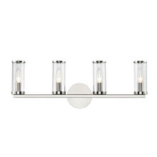 ALORA  WV309044PNCG - Revolve Clear Glass/Polished Nickel 4 Lights Wall/Vanity