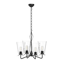 ALORA  CH570423MBCL - Salem 23-in Clear Glass/Matte Black 4 Lights Chandeliers