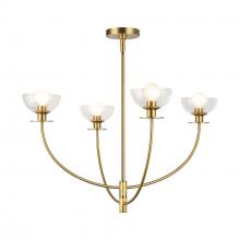 ALORA  CH515226BGCL - Sylvia 26-in Brushed Gold/Clear Glass 4 Lights Chandelier