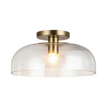 ALORA  SF515712BGCL - Sylvia 12-in Brushed Gold/Clear Glass 1 Light Semi-Flush