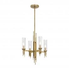 ALORA  CH335418VBCR - Torres 18-in Ribbed Glass/Vintage Brass 4 Lights Chandeliers