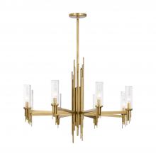 ALORA  CH335836VBCR - Torres 36-in Ribbed Glass/Vintage Brass 8 Lights Chandeliers