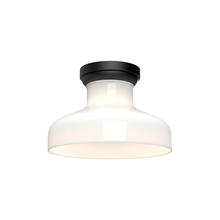 ALORA  FM540011MBGO - Westlake 11-in Glossy Opal Glass/Matte Black 1 Light Flush Mount