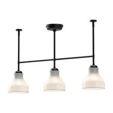 ALORA  LP540334MBGO - Westlake 34-in Glossy Opal Glass/Matte Black 3 Lights Linear Pendant