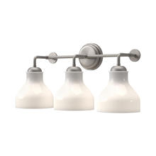 ALORA  VL540322BNGO - Westlake 22-in Brushed Nickel/Glossy Opal Glass 3 Lights Vanity