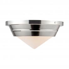 ALORA  FM348010PNOP - Willard 10-in Polished Nickel/Opal Matte Glass 1 Light Flush Mount