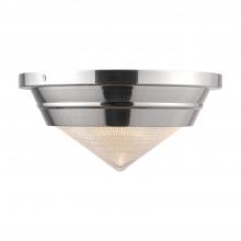 ALORA  FM348010PNPG - Willard 10-in Polished Nickel/Prismatic Glass 1 Light Flush Mount