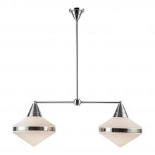 ALORA  LP348241PNOP - Willard 41-in Polished Nickel/Opal Matte Glass 2 Lights Linear Pendant