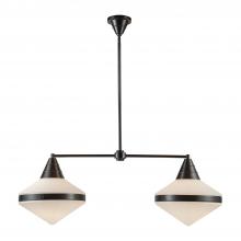 ALORA  LP348241UBOP - Willard 41-in Urban Bronze/Opal Matte Glass 2 Lights Linear Pendant