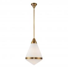 ALORA  PD348022VBOP - Willard 22-in Vintage Brass/Opal Matte Glass 1 Light Pendant