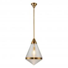 ALORA  PD348022VBPG - Willard 22-in Vintage Brass/Prismatic Glass 1 Light Pendant