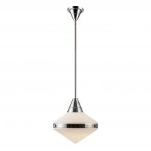 ALORA  PD348114PNOP - Willard 14-in Polished Nickel/Opal Matte Glass 1 Light Pendant