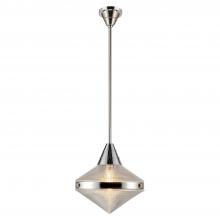 ALORA  PD348114PNPG - Willard 14-in Polished Nickel/Prismatic Glass 1 Light Pendant