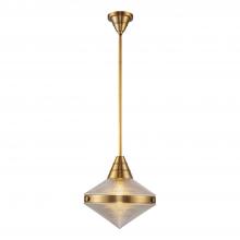 ALORA  PD348114VBPG - Willard 14-in Vintage Brass/Prismatic Glass 1 Light Pendant