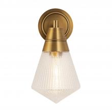 ALORA  WV348106VBPG - Willard 6-in Vintage Brass/Prismatic Glass 1 Light Wall/Vanity