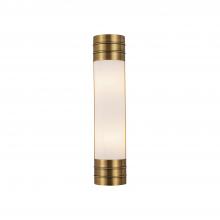 ALORA  WV348218VBOP - Willard 18-in Vintage Brass/Opal Matte Glass 2 Lights Wall/Vanity