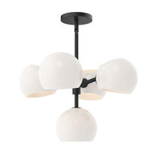 ALORA  CH548518MBOP - Willow 18-in Matte Black/Opal Matte Glass 5 Lights Chandeliers