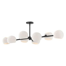 ALORA  LP548848MBOP - Willow 48-in Matte Black/Opal Matte Glass 8 Lights Linear Pendant