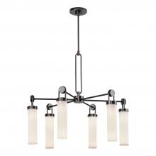 ALORA  CH355632UBGO - Wynwood 32-in Urban Bronze/Glossy Opal 6 Lights Chandeliers