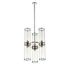 ALORA  CH311633PNCG - REVOLVE II CHANDELIER 6 LIGHT POLISHED NICKEL CLEAR GLASS