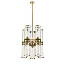 ALORA  CH311655NBCG - REVOLVE II CHANDELIER 10 LIGHT NATURAL BRASS CLEAR GLASS