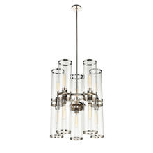 ALORA  CH311655PNCG - REVOLVE II CHANDELIER 10 LIGHT POLISHED NICKEL CLEAR GLASS