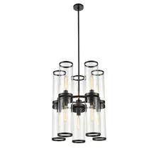 ALORA  CH311655UBCG - REVOLVE II CHANDELIER 10 LIGHT URBAN BRONZE CLEAR GLASS