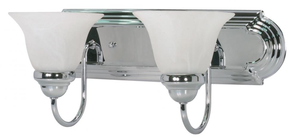 Ballerina - 2 Light 18&#34; Vanity with Alabaster Glass - Polished Chrome Finish