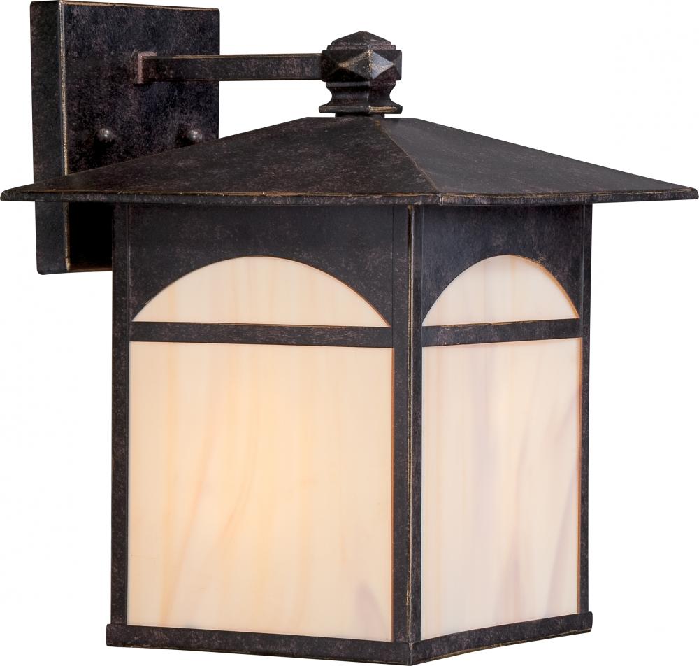 Canyon - 1 Light - 9&#34; Wall Lantern with Honey Stained Glass - Umber Bronze Finish Finish