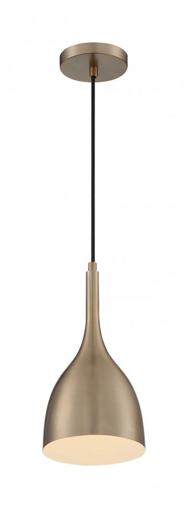 Bellcap - 1 Light Pendant with- Burnished Brass Finish