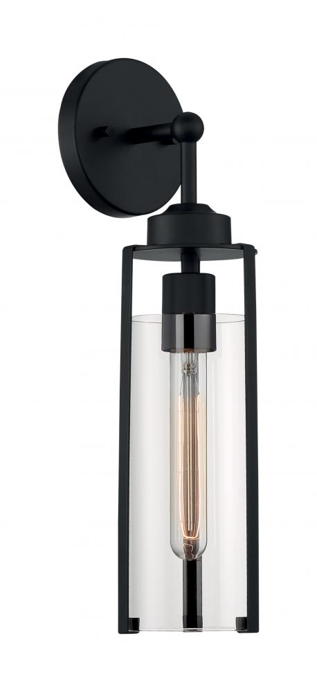 Marina - 1 Light Sconce with Clear Glass - Matte Black Finish