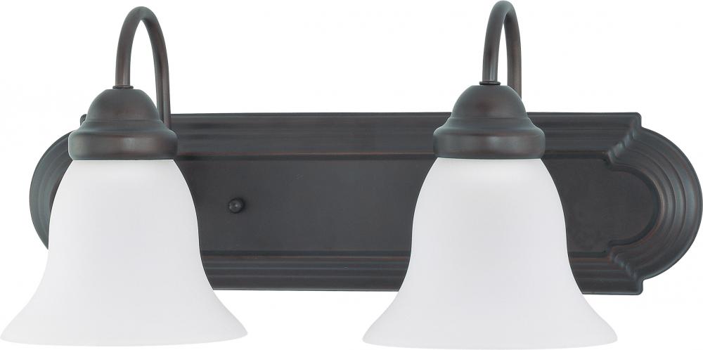 2 Light - Ballerina LED 18&#34; Vanity Wall Fixture - Mahogany Bronze Finish - Frosted Glass - Lamps